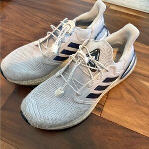 Adidas White and Navy Athletic Sneakers
